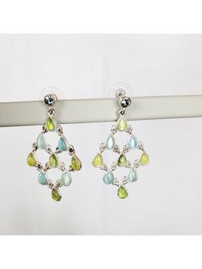 Dangle diamond shape pastel drop fashion earrings